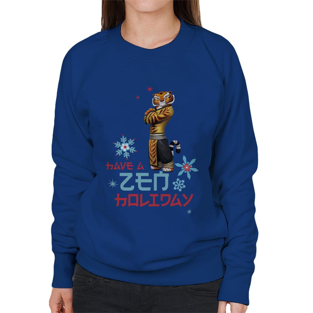 Kung Fu Panda Christmas Tigress Have A Zen Holiday Women's Sweatshirt-ALL + EVERY