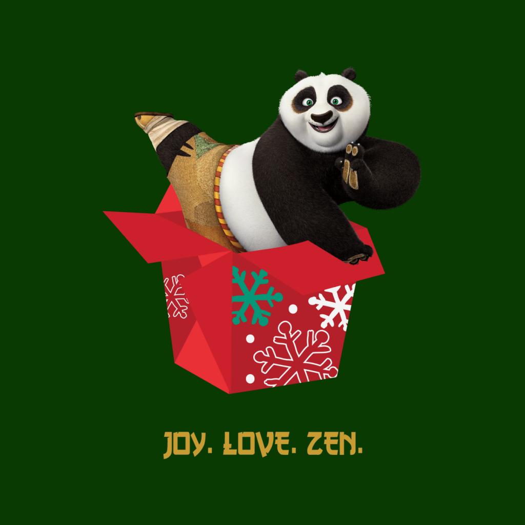 Kung Fu Panda Christmas Po Festive Box Kid's T-Shirt-ALL + EVERY