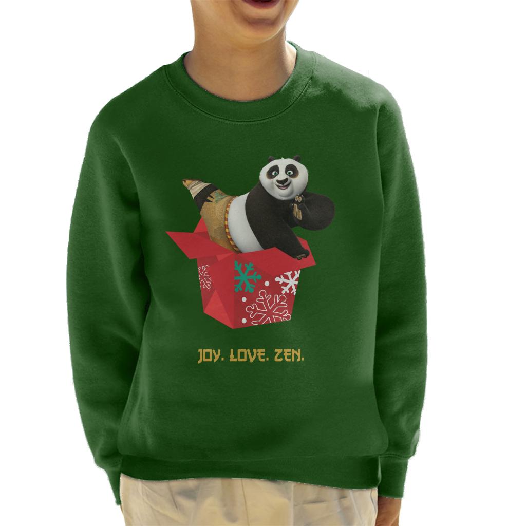 Kung Fu Panda Christmas Po Festive Box Kid's Sweatshirt-ALL + EVERY