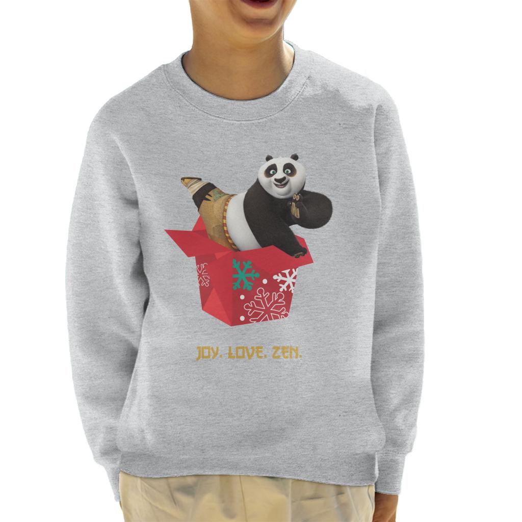 Kung Fu Panda Christmas Po Festive Box Kid's Sweatshirt-ALL + EVERY