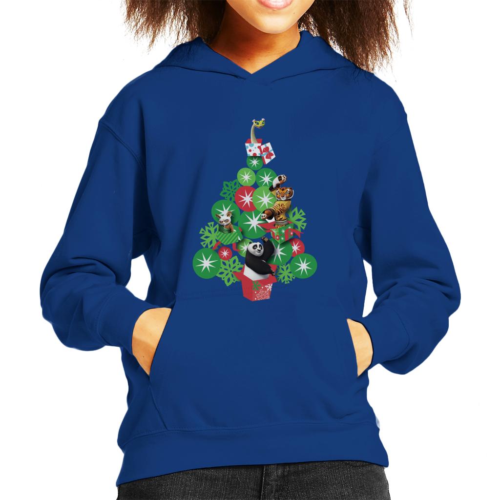 Kung Fu Panda Christmas Tree Characters Kid's Hooded Sweatshirt-ALL + EVERY