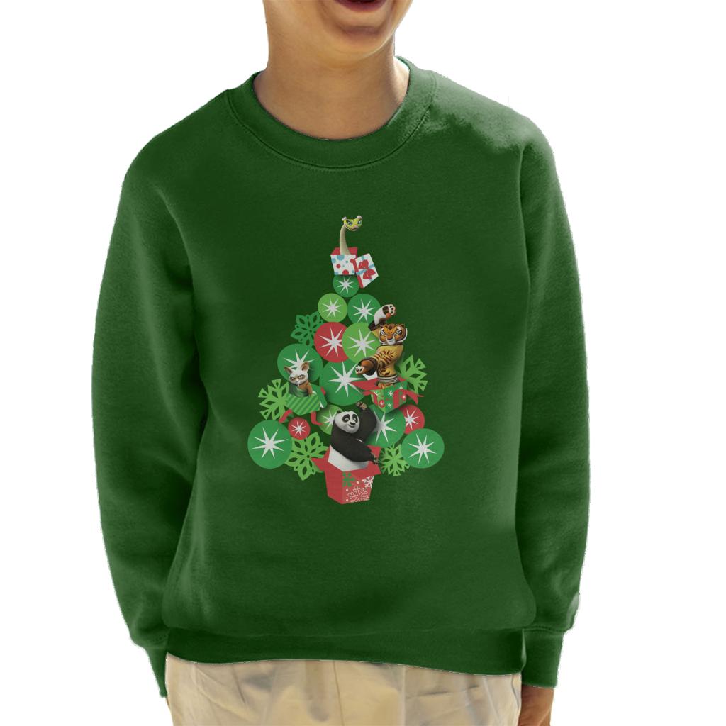 Kung Fu Panda Christmas Tree Characters Kid's Sweatshirt-ALL + EVERY