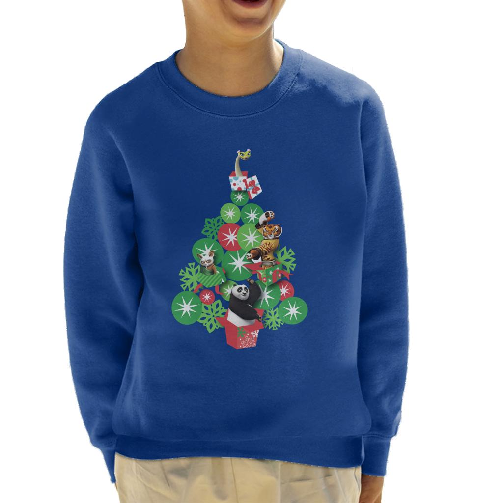 Kung Fu Panda Christmas Tree Characters Kid's Sweatshirt-ALL + EVERY