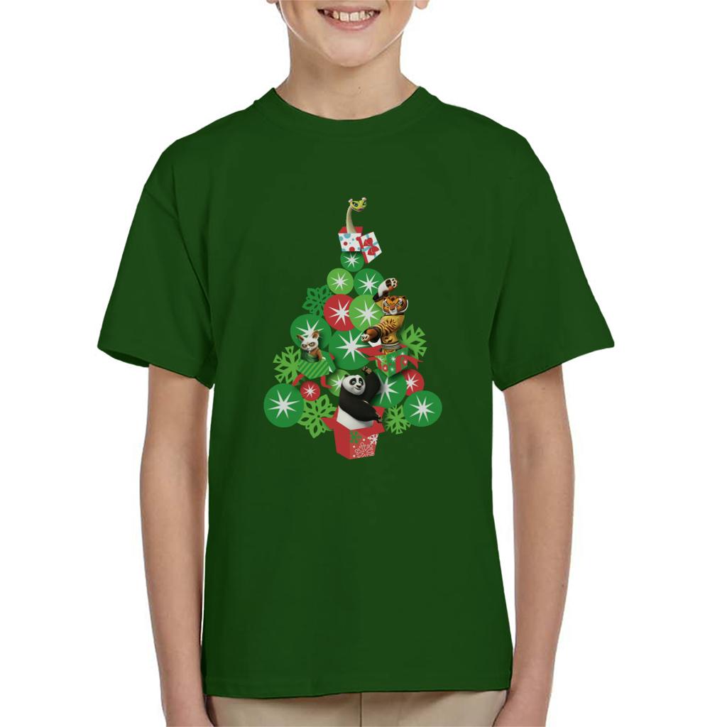 Kung Fu Panda Christmas Tree Characters Kid's T-Shirt-ALL + EVERY