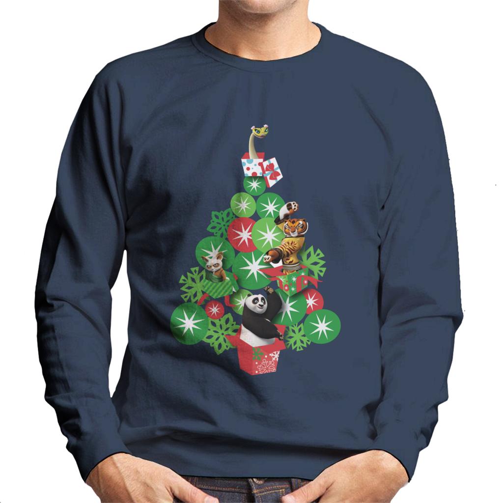 Kung Fu Panda Christmas Tree Characters Men's Sweatshirt-ALL + EVERY