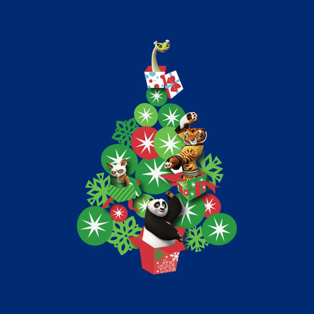 Kung Fu Panda Christmas Tree Characters Kid's Sweatshirt-ALL + EVERY