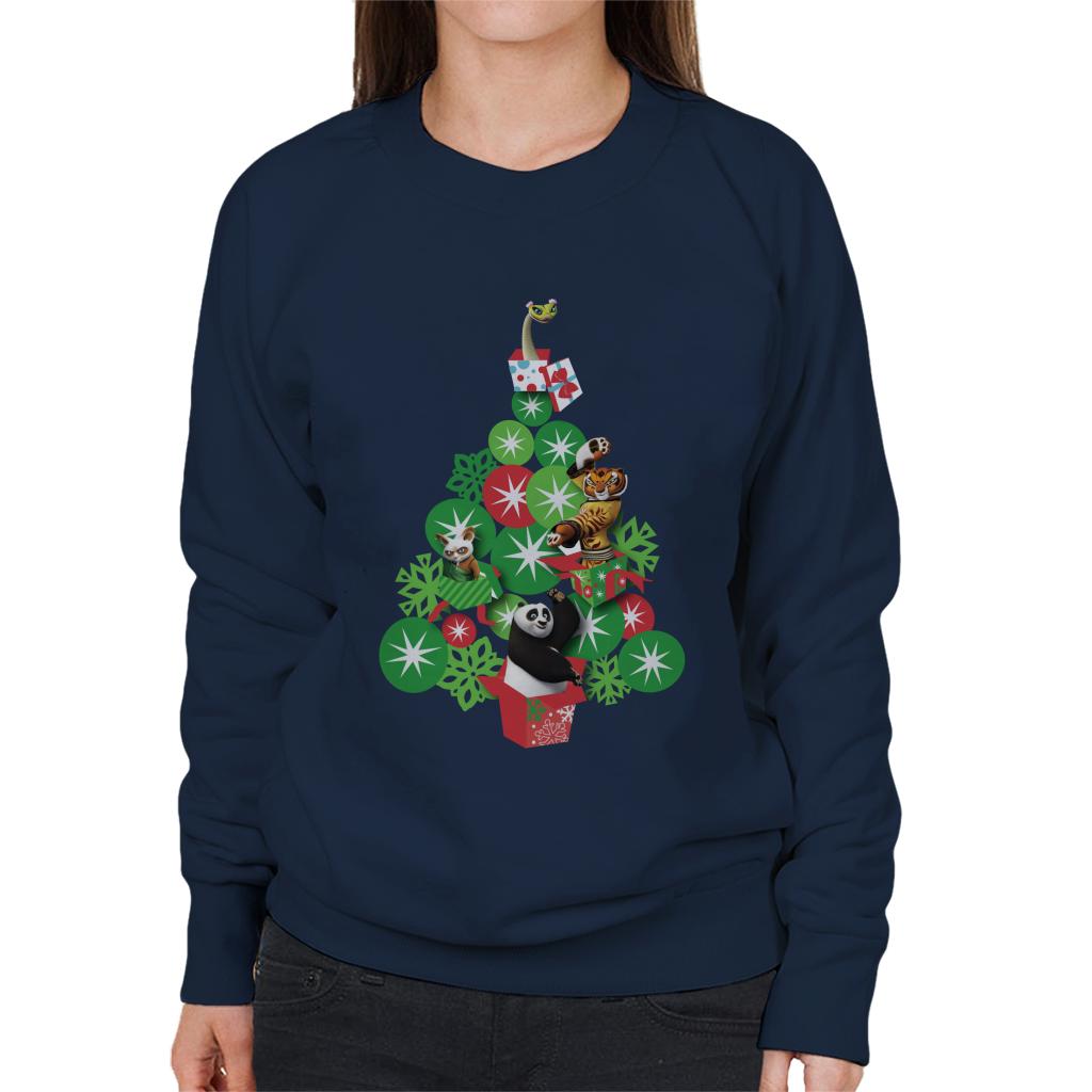 Kung Fu Panda Christmas Tree Characters Women's Sweatshirt-ALL + EVERY