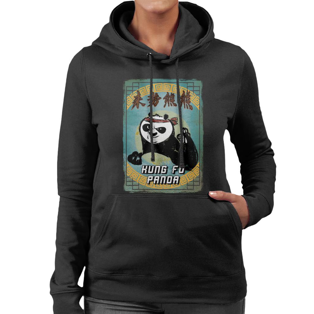 Kung Fu Panda Po Kanji Crayon Women's Hooded Sweatshirt-ALL + EVERY