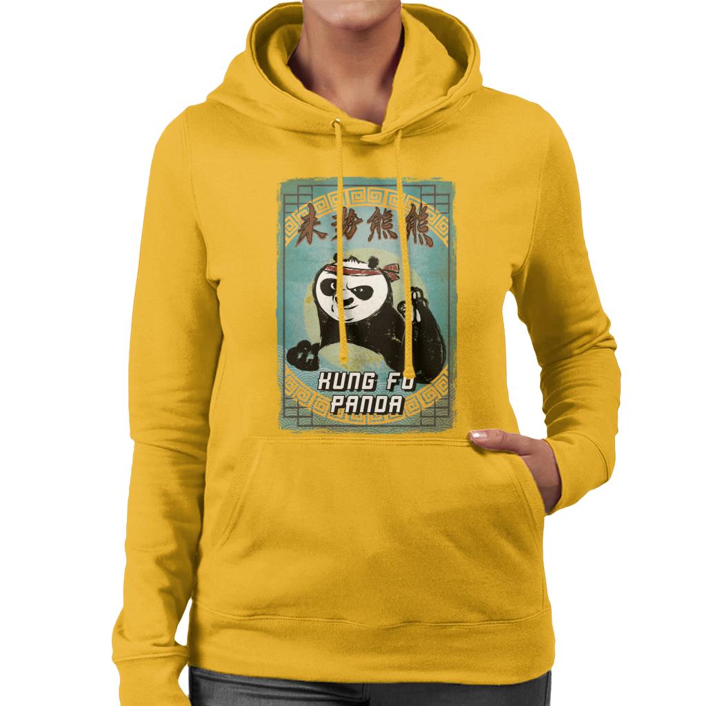 Kung Fu Panda Po Kanji Crayon Women's Hooded Sweatshirt-ALL + EVERY