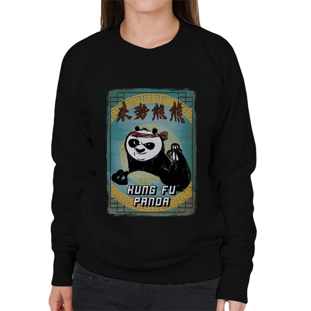 Kung Fu Panda Po Kanji Crayon Women's Sweatshirt-ALL + EVERY