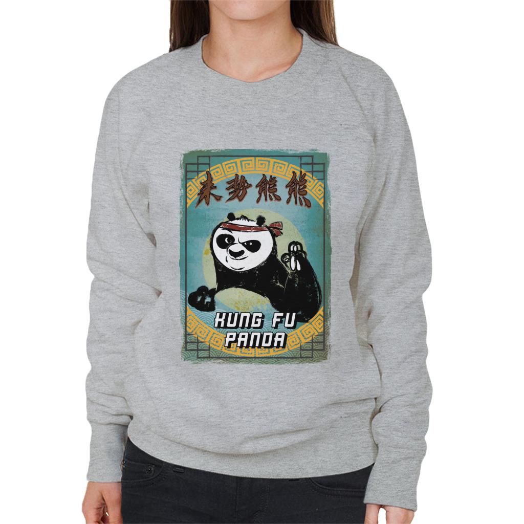 Kung Fu Panda Po Kanji Crayon Women's Sweatshirt-ALL + EVERY