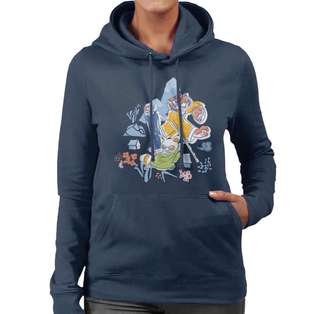 Kung Fu Panda Tigress And Master Shifu Women's Hooded Sweatshirt-ALL + EVERY