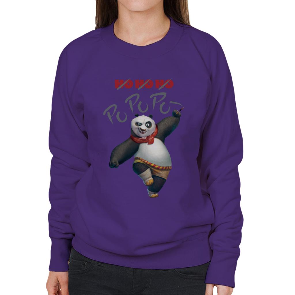 Kung Fu Panda Christmas Ho Ho Ho Po Po Po Women's Sweatshirt-ALL + EVERY