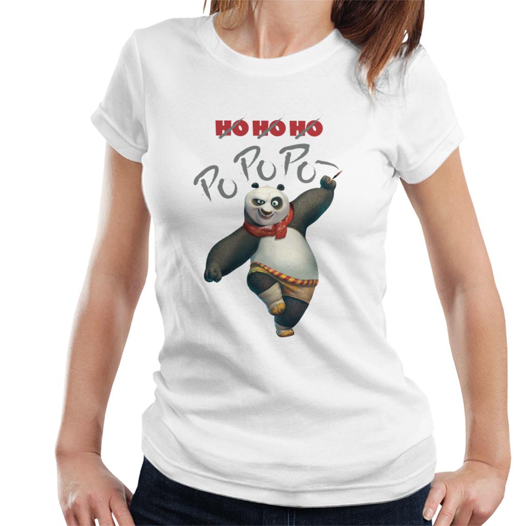 Kung Fu Panda Christmas Ho Ho Ho Po Po Po Women's T-Shirt-ALL + EVERY