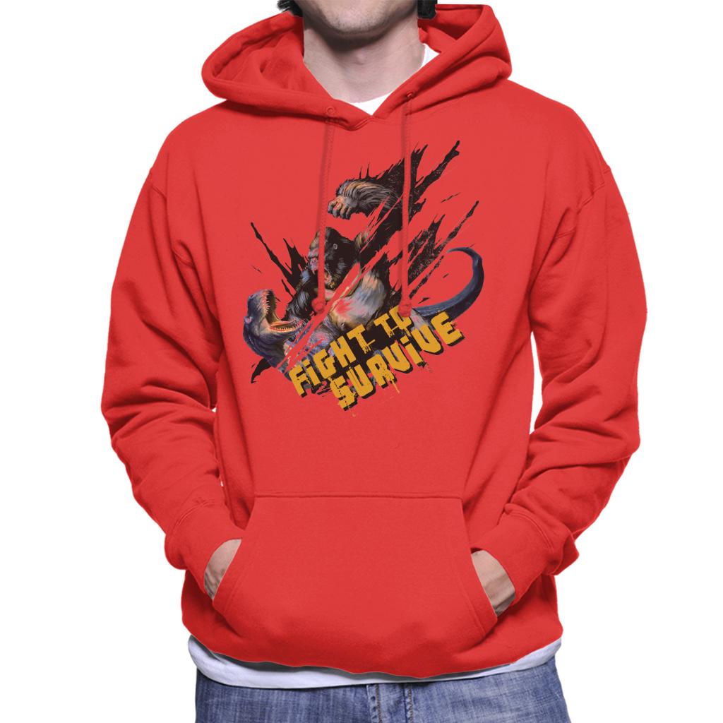 King Kong Vs T Rex Fight To Survive Men's Hooded Sweatshirt-ALL + EVERY