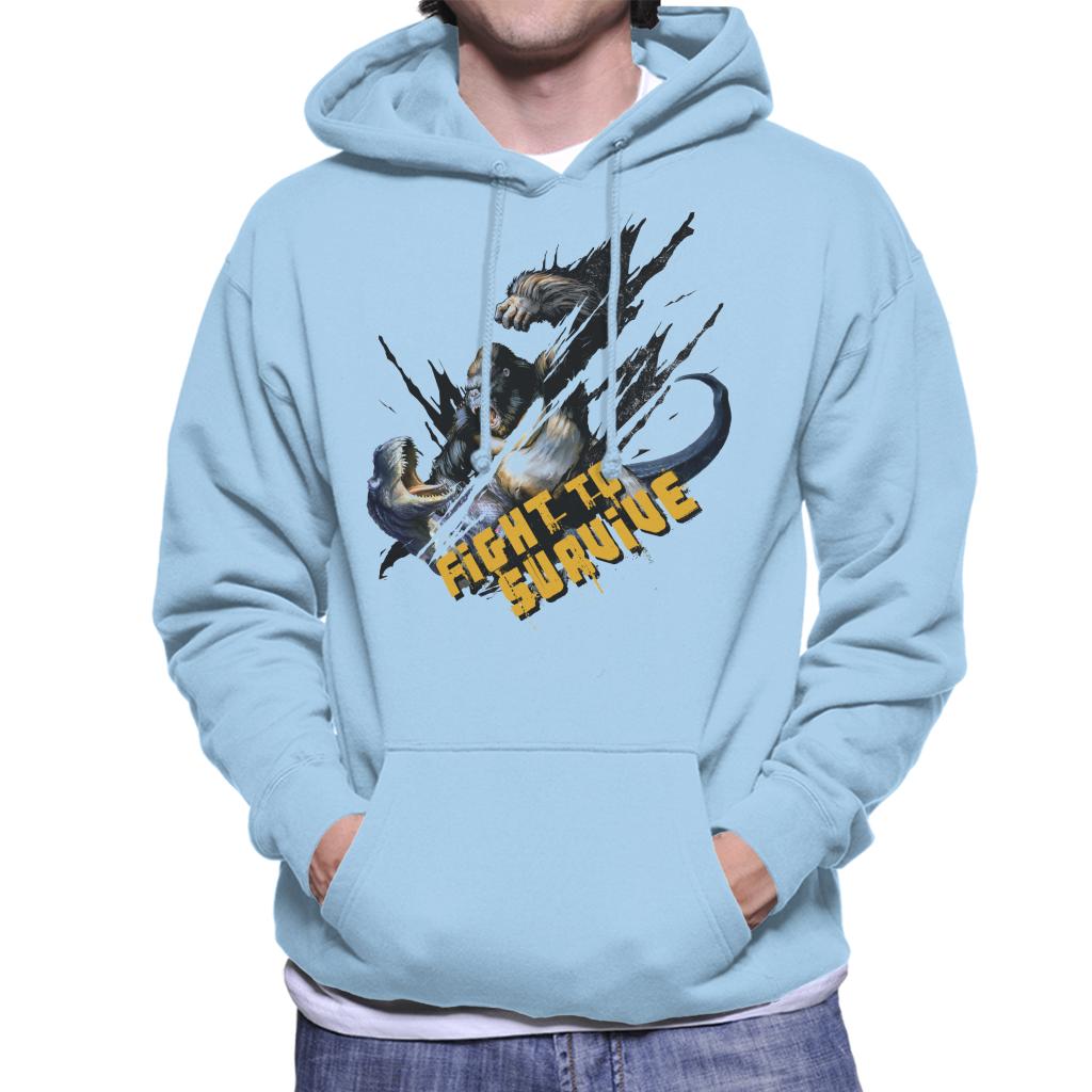 King Kong Vs T Rex Fight To Survive Men's Hooded Sweatshirt-ALL + EVERY