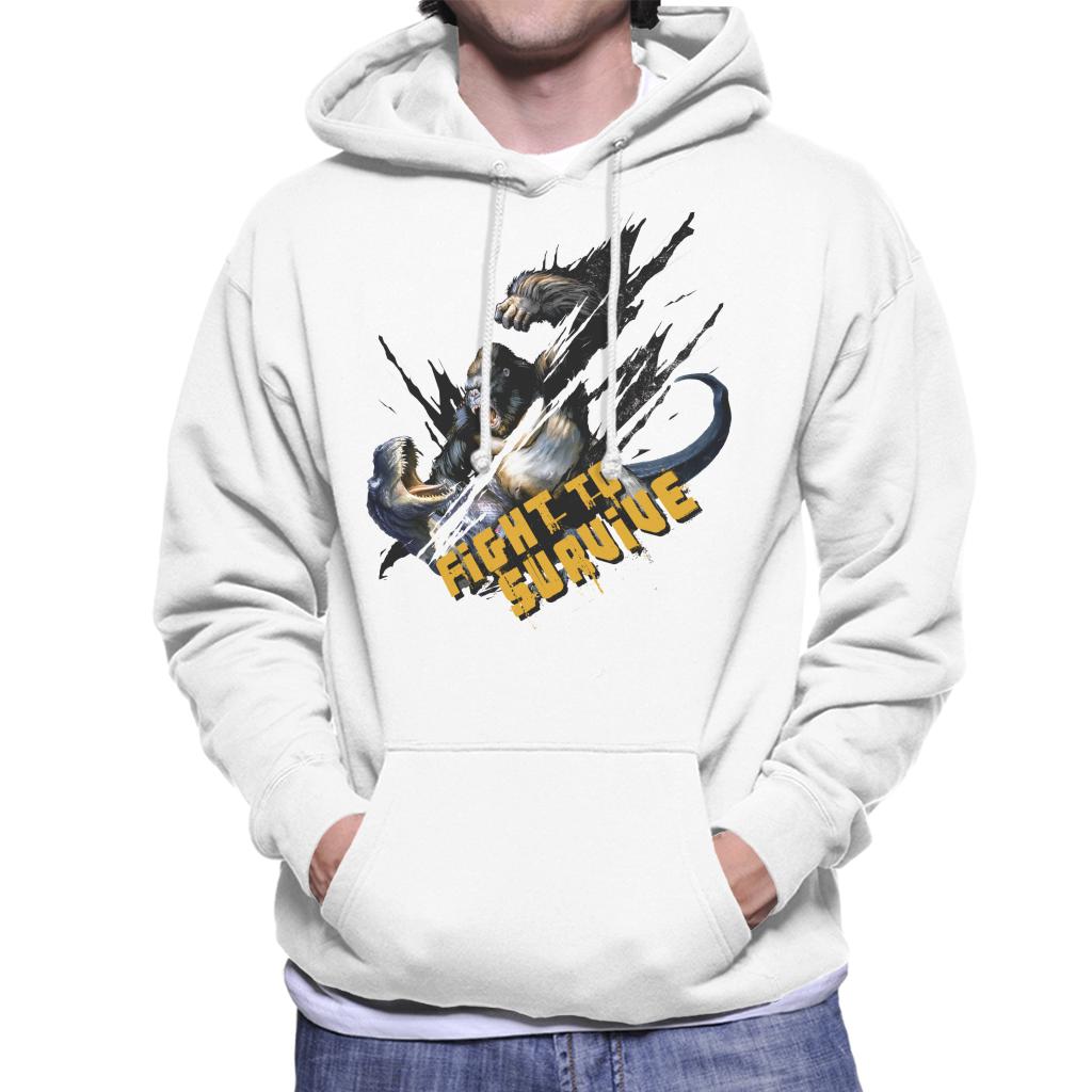 King Kong Vs T Rex Fight To Survive Men's Hooded Sweatshirt-ALL + EVERY