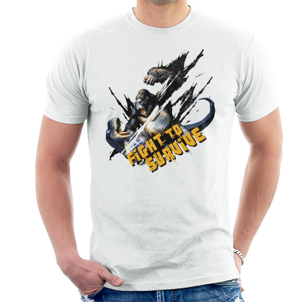 King Kong Vs T Rex Fight To Survive Men's T-Shirt-ALL + EVERY