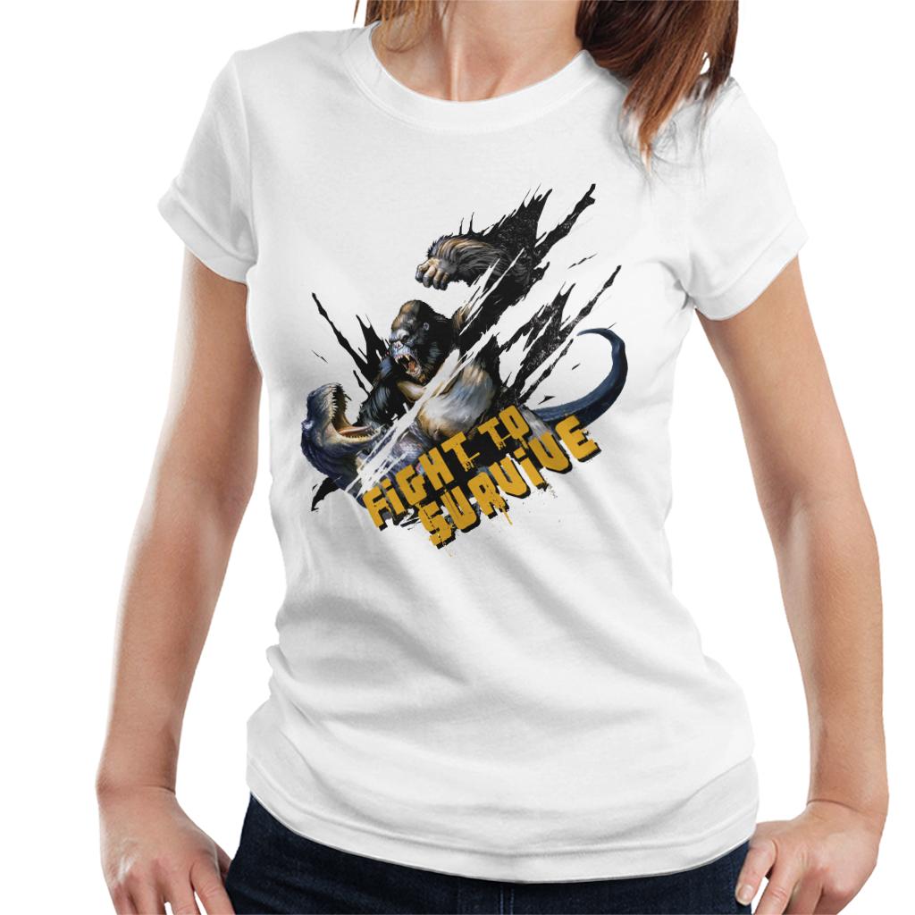 King Kong Vs T Rex Fight To Survive Women's T-Shirt-ALL + EVERY