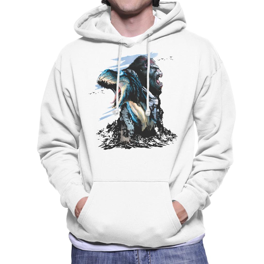 King Kong Vs T Rex Character Heads Men's Hooded Sweatshirt-ALL + EVERY