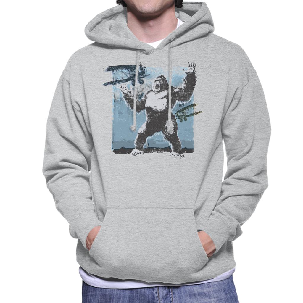 King Kong Being Attacked By Biplanes Men's Hooded Sweatshirt-ALL + EVERY