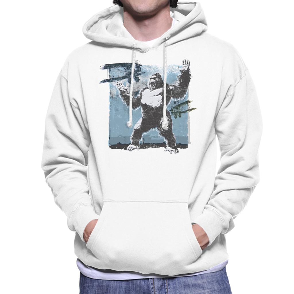 King Kong Being Attacked By Biplanes Men's Hooded Sweatshirt-ALL + EVERY