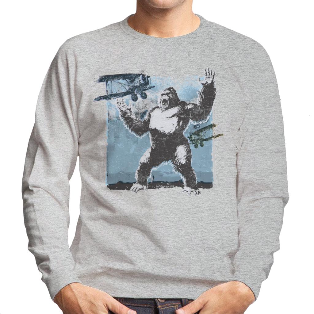 King Kong Being Attacked By Biplanes Men's Sweatshirt-ALL + EVERY