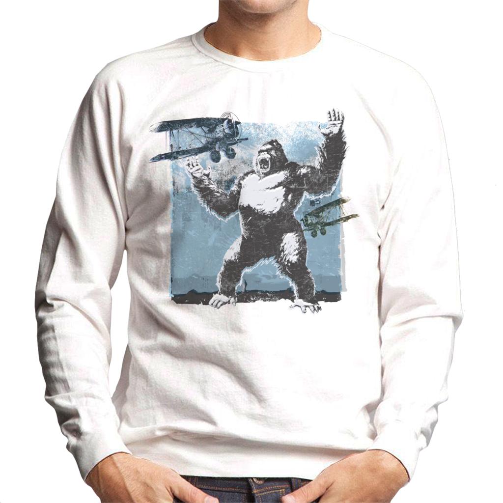 King Kong Being Attacked By Biplanes Men's Sweatshirt-ALL + EVERY