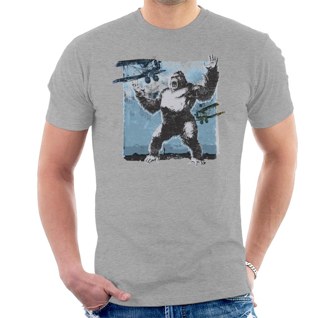 King Kong Being Attacked By Biplanes Men's T-Shirt-ALL + EVERY