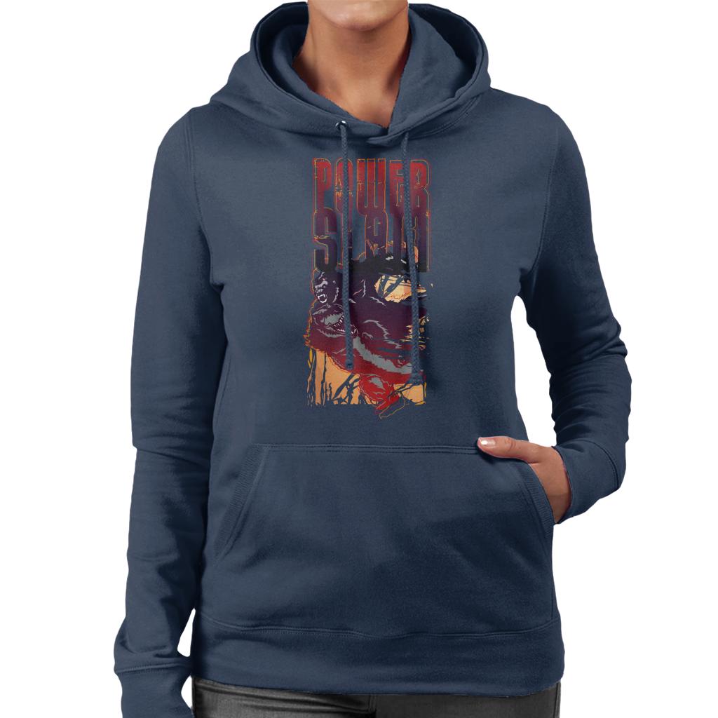 King Kong Vs T Rex Power Slam Women's Hooded Sweatshirt-ALL + EVERY