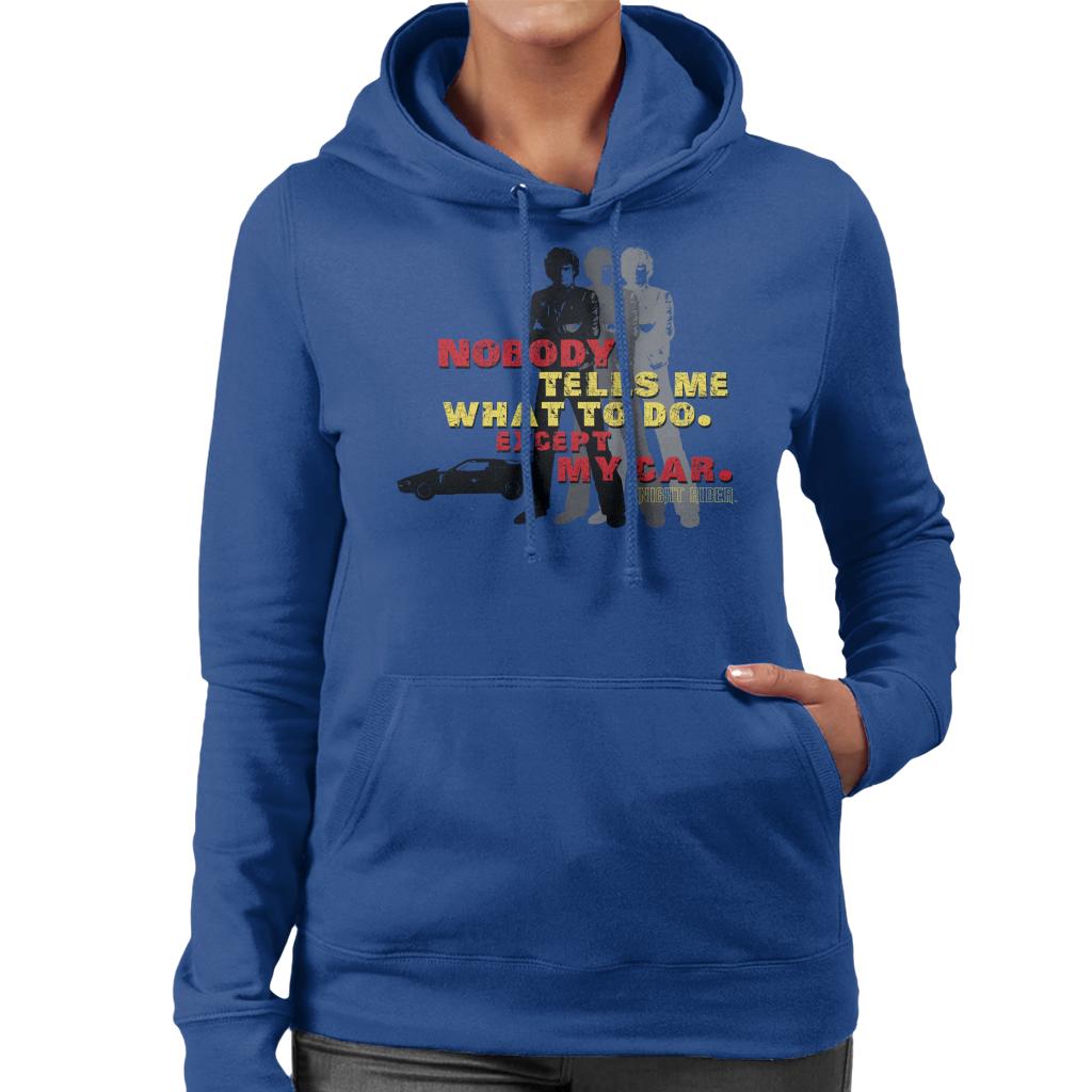 Knight Rider Nobody Tells Me What To Do Except My Car Women's Hooded Sweatshirt-ALL + EVERY