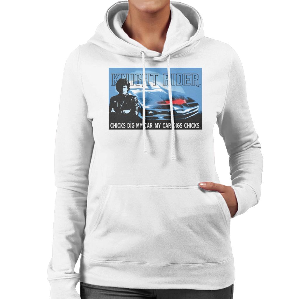 Knight Rider Chicks Dig My Car Women's Hooded Sweatshirt-ALL + EVERY