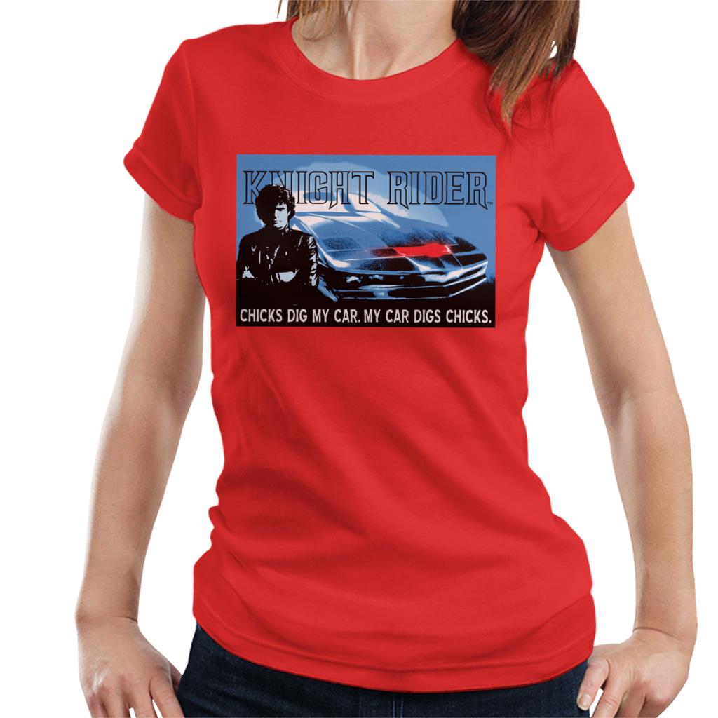 Knight Rider Chicks Dig My Car Women's T-Shirt-ALL + EVERY