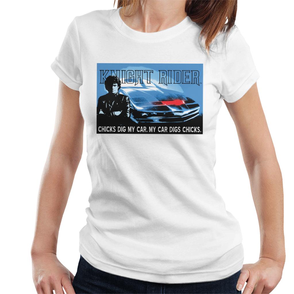 Knight Rider Chicks Dig My Car Women's T-Shirt-ALL + EVERY