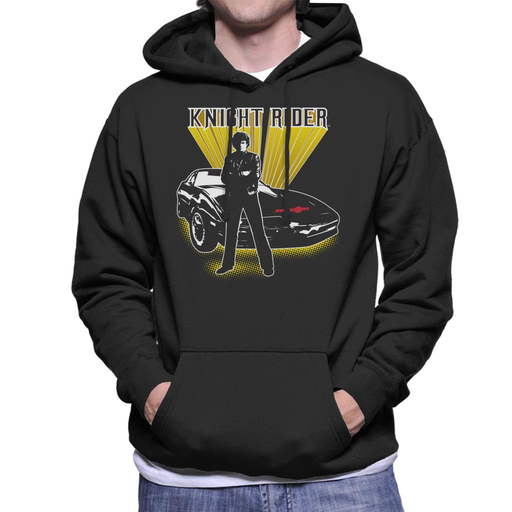 Knight Rider Michael Knight Yellow Glow Men's Hooded Sweatshirt-ALL + EVERY