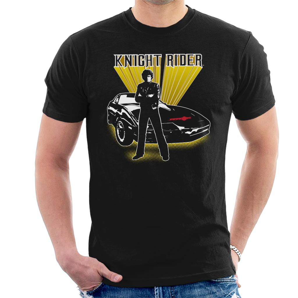 Knight Rider Michael Knight Yellow Glow Men's T-Shirt-ALL + EVERY