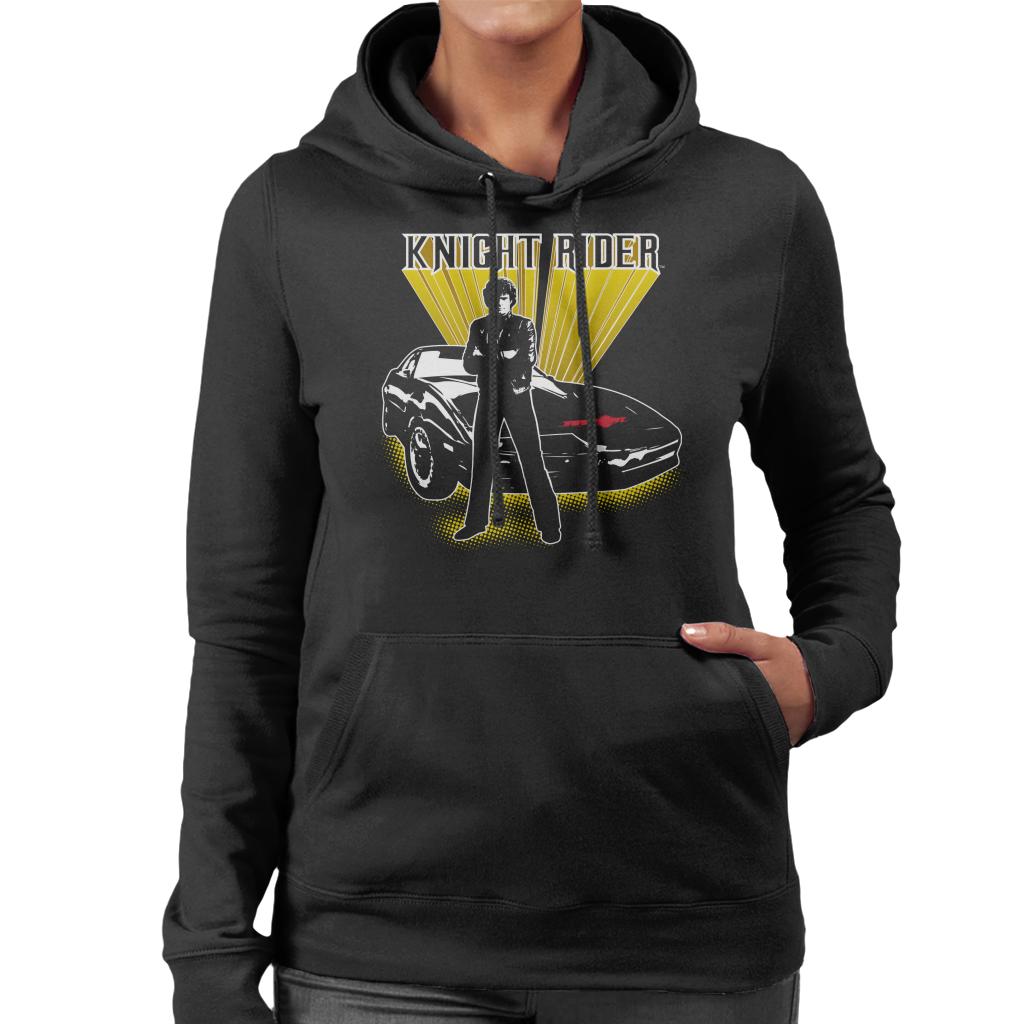 Knight Rider Michael Knight Yellow Glow Women's Hooded Sweatshirt-ALL + EVERY