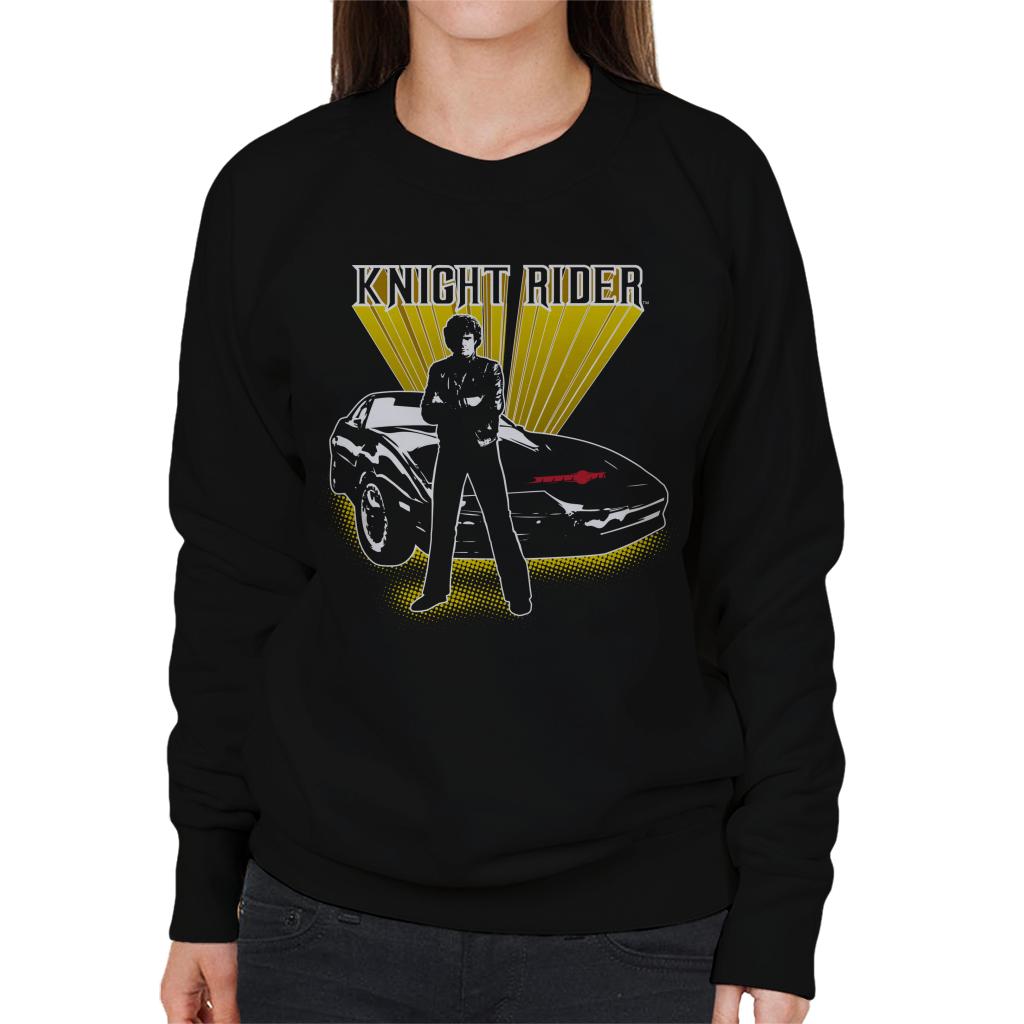 Knight Rider Michael Knight Yellow Glow Women's Sweatshirt-ALL + EVERY