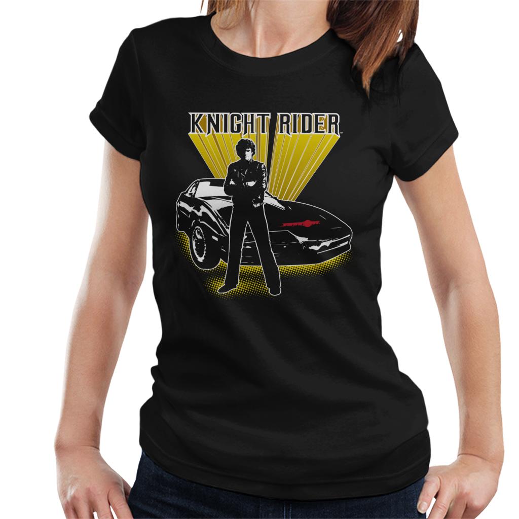 Knight Rider Michael Knight Yellow Glow Women's T-Shirt-ALL + EVERY