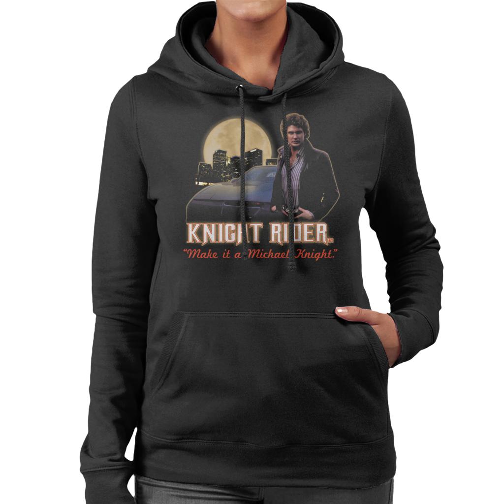 Knight Rider Make It A Michael Knight Women's Hooded Sweatshirt-ALL + EVERY