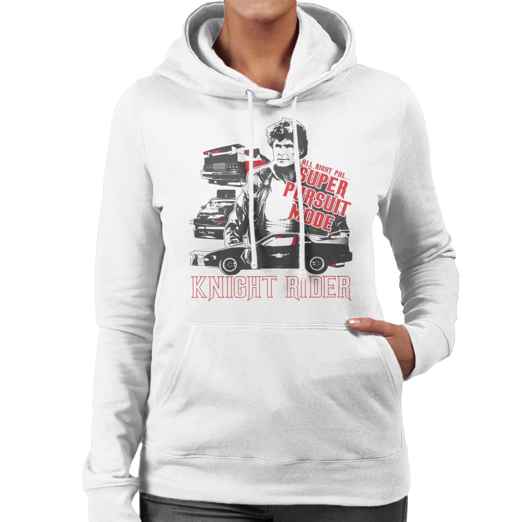 Knight Rider All Right Pal Super Pursuit Mode Women's Hooded Sweatshirt-ALL + EVERY