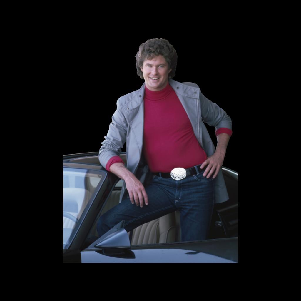 Knight Rider Michael Knight Posing In KITT Men's T-Shirt-ALL + EVERY