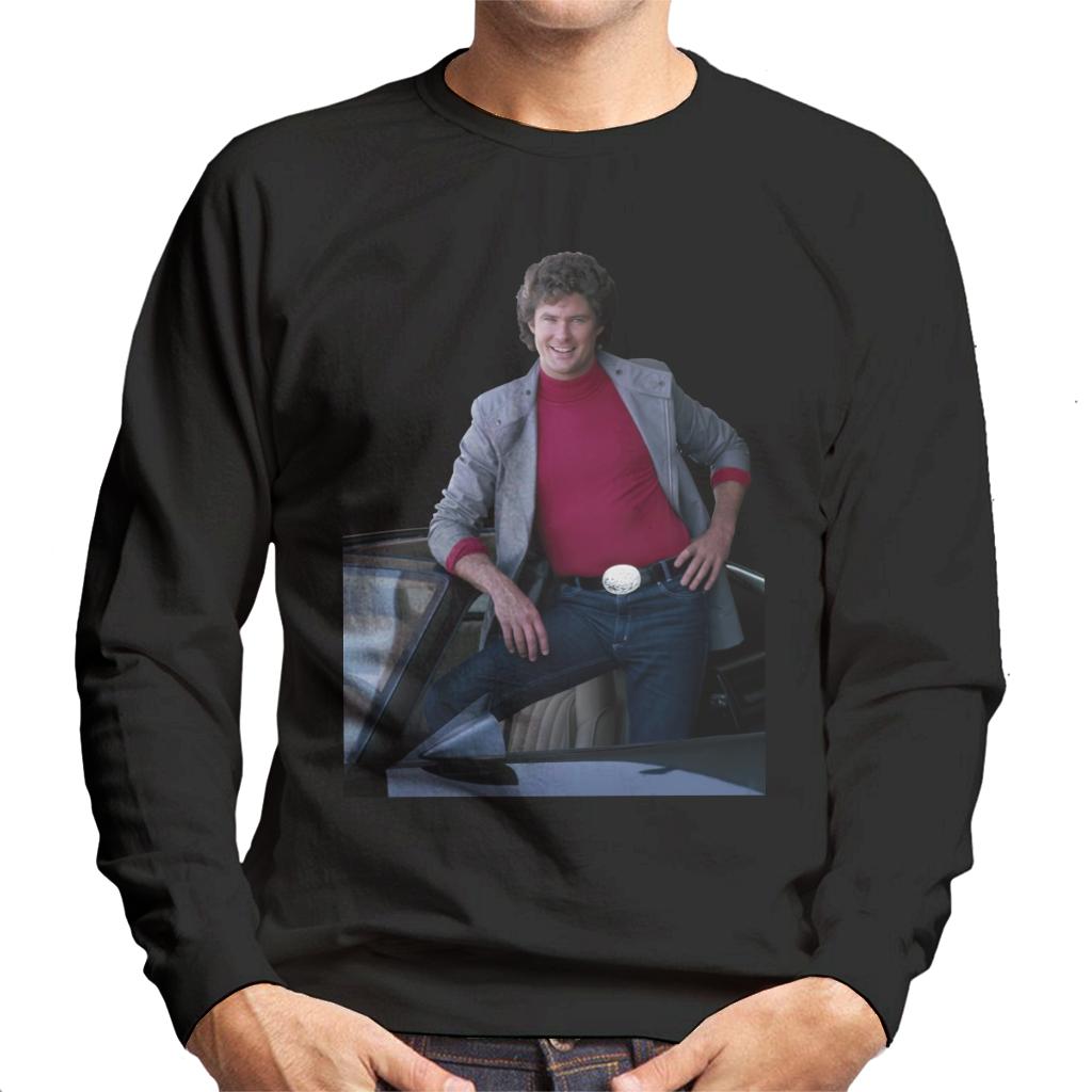 Knight Rider Michael Knight Posing In KITT Men's Sweatshirt-ALL + EVERY