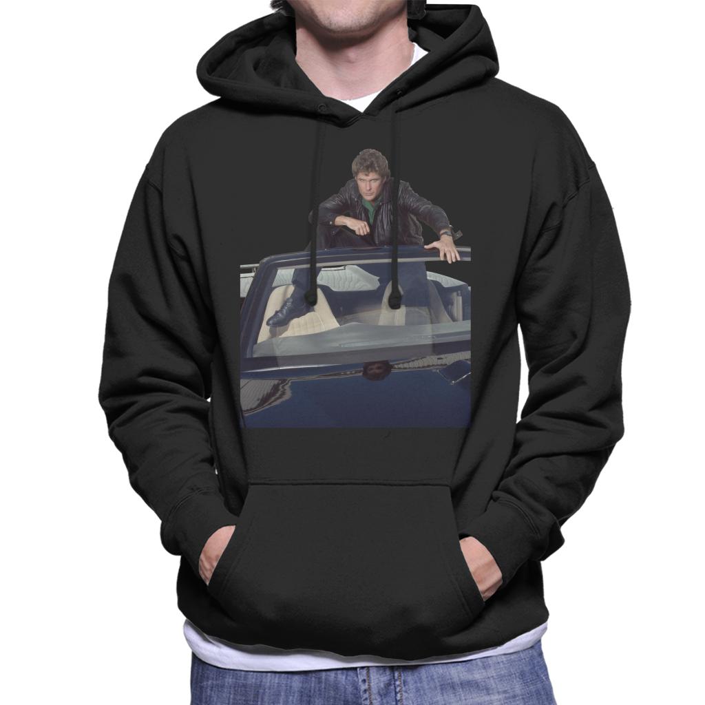 Knight Rider Michael Knight Sitting In KITT Men's Hooded Sweatshirt-ALL + EVERY