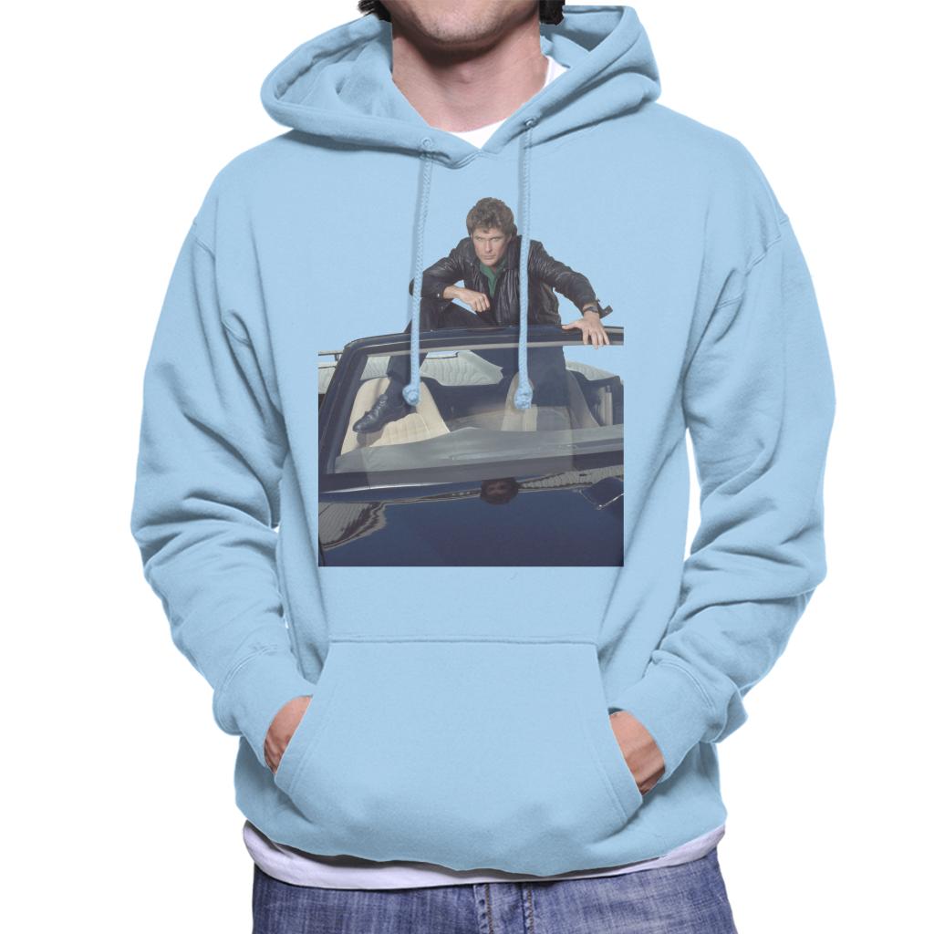 Knight Rider Michael Knight Sitting In KITT Men's Hooded Sweatshirt-ALL + EVERY