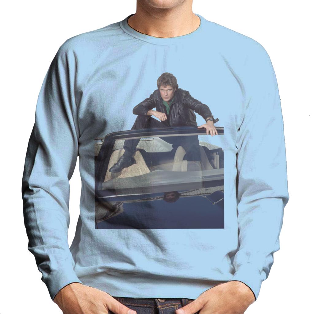 Knight Rider Michael Knight Sitting In KITT Men's Sweatshirt-ALL + EVERY