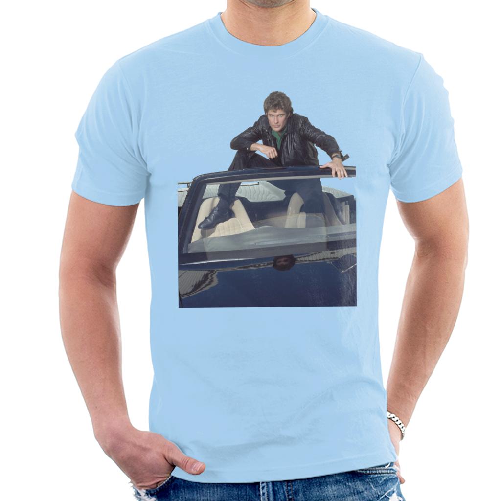 Knight Rider Michael Knight Sitting In KITT Men's T-Shirt-ALL + EVERY