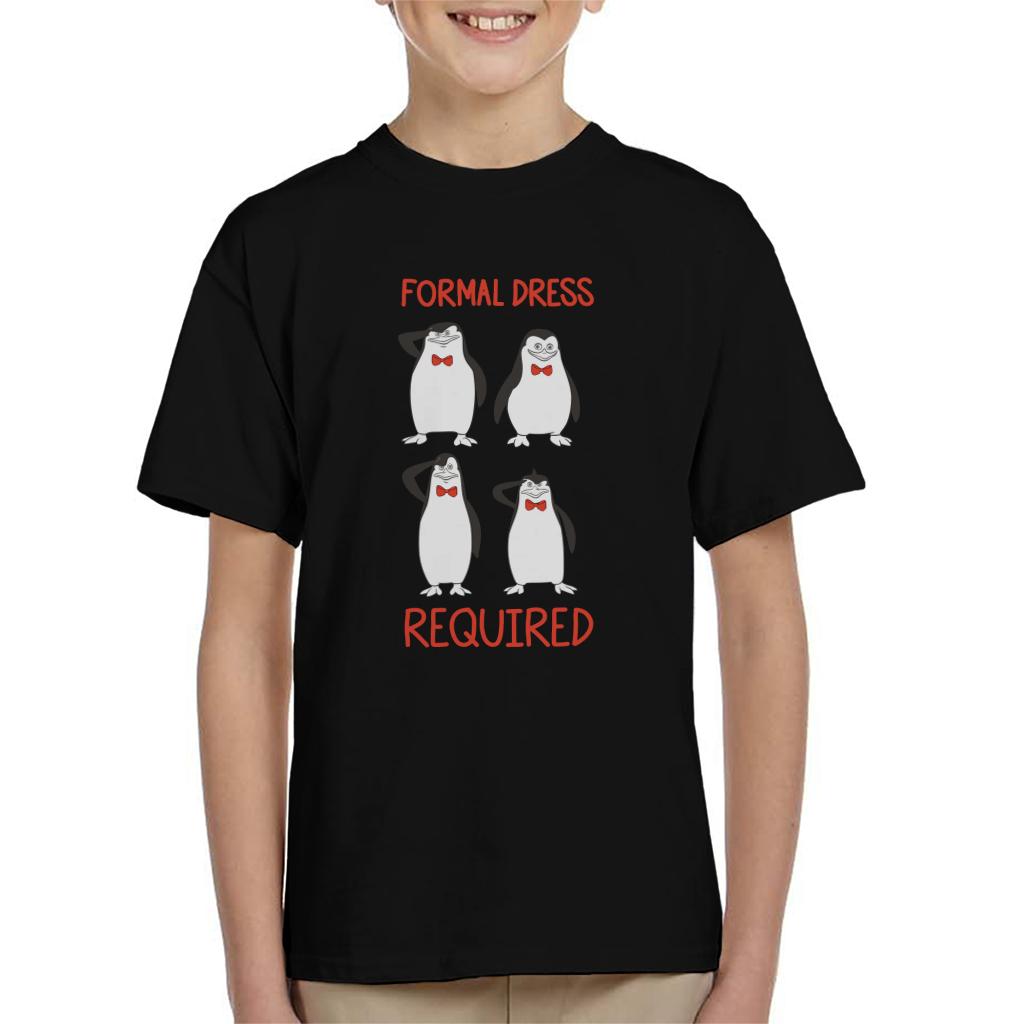 Madagascar Penguins Formal Dress Required Kids T-Shirt-ALL + EVERY