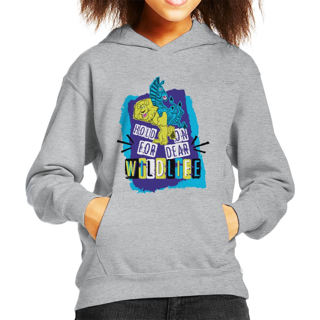 Madagascar Hold On For Dear Wildlife Kids Hooded Sweatshirt-ALL + EVERY