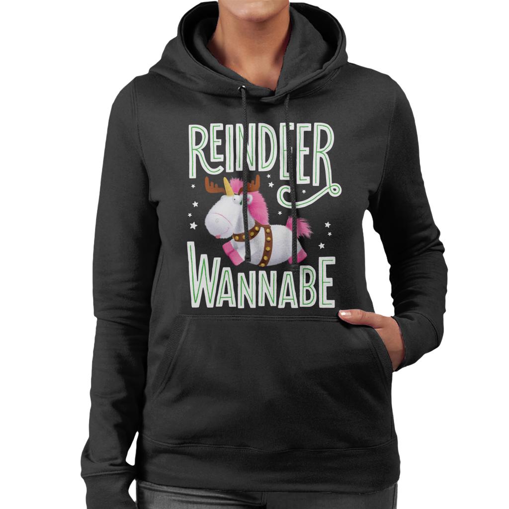 Minions Christmas Reindeer Wannabe Women's Hooded Sweatshirt-ALL + EVERY